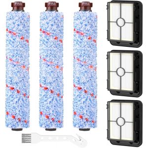 NouvelHorizonstore-Accessoires pour aspirateur Bissell CrossWave 3 en 1 C3 Pro 3555N, 3 brosses multi-surfaces 1868 + 3 filtres 1866 pour aspirateur Bissell CrossWave 17132 2225N 2582N 25821 2519 - Neuf