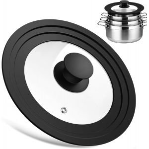Kalanka-Universel Couvercle Poele &Oslash; 16/18/20 Cm, Couvercle De Po&ecirc;le Multifonctionnel, Couvercle De Po&ecirc;le Avec Bord De Silicone, Couvercle En Pot Pour La Cuisson Polyvalente (16-18-20) - Neuf