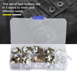 70 ensembles/boite de boutons metalliques antirouille galvanises - Neuf