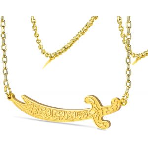 Kal-Zulfiqar Épée Collier Pour Femme Collier Pour Homme Imam Ali Zulfiqar Épée Pendentif Arabe Islamique Musulman Rune Bijoux Talisman Amulette Religieuse Cadeau - Neuf
