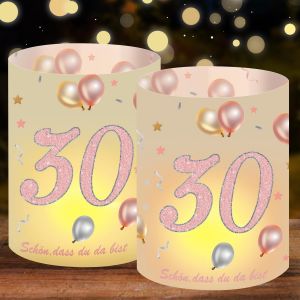 Kalanka-Photophore - Décoration De Table D'anniversaire - Happy Birthday - Cadeau Pour Homme Et Femme - Beau Que Vous Êtes Là (Or Rose 30) - Neuf