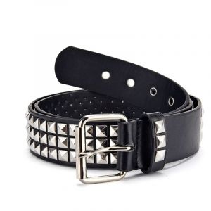 (Noir 110 Cm) Ceinture Clouté Ceinture De Rivet Brillant De La Pyramide De Goujons Pour Les Femmes Et Les Hommes Des Vêtements Gothiques Accessoires - Neuf