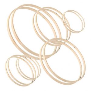 Anneaux De Couronne,12 Paquet De 6 Tailles En Bois Bambou Floral Cerceau Couronne Macramé Artisanat Cerceau Anneaux Pour Bricolage Drea - Neuf