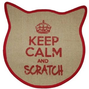 Griffoir - Noname - T&ecirc;te De Chat - Jute Naturel - Rouge - 43x43 Cm - Neuf