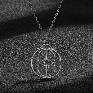 Yiluocd Oeil D'elena Collier Pour Femmes Filles Tr&ocirc;ne De Verre Bookish Pendentif Cha&icirc;ne Argent Couleur Magique Livresque Charme Bijoux - Neuf