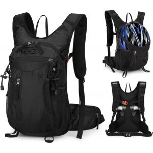 SUBZONAL-Sac &agrave; Dos de V&eacute;lo 15L Femme Homme, Polyvalent Moto Vtt, L&eacute;ger Imperm&eacute;able Sac Sport pour Course a Pied, Sac a Dos Ski pour Cyclisme Alpiniste Randonn&eacute;e Marathon, Noir - Neuf