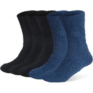 Uaa-5 Paires Chaussettes Homme Floues Hiver Chaussettes Moelleuses Pantoufle Doux Chaussettes Maison Chaudes Thermiques Pour Homme Femme - Neuf