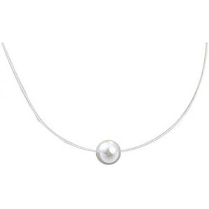 Kal-Collier Solitaire Pendentif Femme En Zirconium Perle Colliers Invisible Nylon Transparent 925 Argent Bijoux Simples Et Élégants - Neuf
