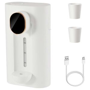 Distributeur mural intelligent de bain de bouche avec 2 gobelets réutilisables,blanc - Neuf