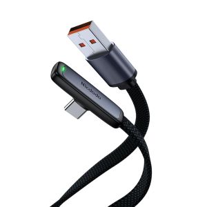 TRAHOO-McDodo C&acirc;ble USB C 3 A - C&acirc;ble de charge rapide - 90 degr&eacute;s - En nylon - Compatible avec Samsung Galaxy S24 S23 S22 S21 S20 Note 10, Huawei P60 - Neuf