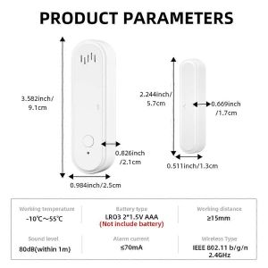 Capteur de porte WiFi intelligent Tuya Capteur de fen&ecirc;tre sonore 80dB - Neuf