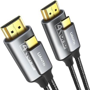 SUNY-Lot De 2 Câbles Usb C Vers Hdmi De 0,9 M | Usb 3.1 Haut Débit 4K De Type C Vers Hdmi [Compatible Thunderbolt 3/4] Avec Macbook Pro/Air,Galaxy S8 À S23,Iphone 15,Ipad Pro,Imac,Surface - Neuf