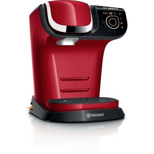 Machine multi-boissons Bosch TAS6503 - 1500 W - Café, Café crème, Cappuccino, Chocolat chaud, Espresso, Lait chaud, Latte Macchiato, Thé - Rouge - Neuf