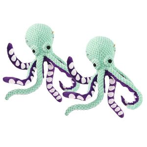 Lot de 2 peluches couinantes pour animaux de compagnie,en forme de pieuvre - Neuf