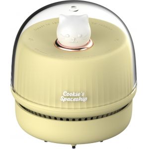 Mini aspirateur de bureau à main avec lumière ambiante (jaune), portable et rechargeable par USB, idéal pour une utilisation au bureau - Neuf