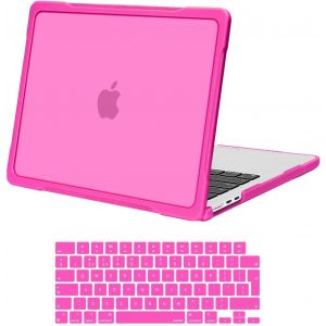 Compatible avec MacBook Air 13 Pouces M4 M3 M2 2025-2022 A3240 A3113 A2681,Coque Dure TPU Souple Anti-Craquement&Anti-Traces de Doigts&Protection de Clavier pour MacBook Air 13.6,Rose Rouge - Neuf