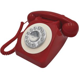 U2013 T&eacute;l&eacute;phone Style Vintage, Classique Et R&eacute;tro, Rouge - 44510 - Neuf