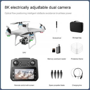 Nouveau Mini Drone Aérien Professionnel,Cardan Anti-Secouement,Caméra 8k,Contrôle De L'écran,Position Du Flux Optique,Moteur Sans Balais Quadcopter-White- - Neuf