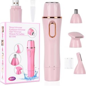 Nsiecd-Rasoir Électrique Pour Femme, 4 En 1 Rasoir Indolore Rechargeable, Tondeuse Femme Indolore, Rasoir Sans Fil, Épilateur Électrique, Pour Visage, Bras, Jambes, Aisselles, Bikini - Neuf