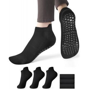Chaussettes Yoga Femme, 3 Paires Chaussettes Antid&eacute;rapantes De Pilates, Chaussettes De Sport, Pour Ballet, Danse, Socquettes Antid&eacute;rapantes Pour Maison L'entra&icirc;nement Et Le Sport, Taille 37-40 - Neuf