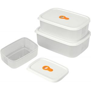 Kalanka-Lot De 3 Boites De Conservation Alimentaire Herm&eacute;tiques - 300ml, 700ml, 1000ml Boite Hermetique Pour Aliments En Plastique - Pr&eacute;paration Des Repas Batch Cooking - Micro Onde Et Congelation - Neuf