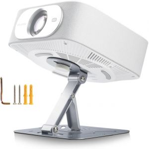 MEVRONISSHOP-Support Mural pour projecteur Multifonction Rotatif &agrave; 360&deg; pour projecteurs avec Interface &agrave; vis 1/4"", argent&eacute; - Neuf