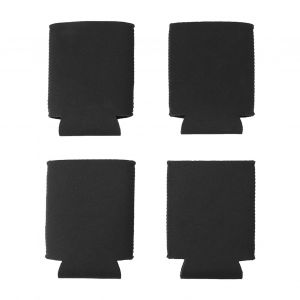 Lot De 4 Manchons Isolants Pliables En Neoprene Pour Canettes De Biere Et Boissons (Noir) - Neuf