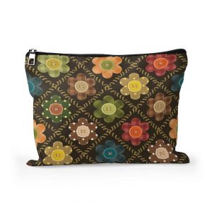 1 Pi&egrave;ce De Patchwork De Fleurs, Un Sac De Maquillage, Vintage Fermeture &Agrave; Bouton, D'Articles De Toilette Organisateur, Floral Patchwork Cosmetic Pouch - Neuf