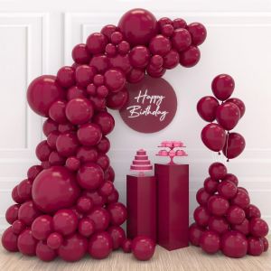 TRAHOO-Ballon Bordeaux, 110 Ballon Anniversaire Rouge Vin, Kit Arche Ballon Anniversaire Bordeaux, Arche Ballon pour Anniversaire, Décoration Mariage Fiançailles Baby Shower(Ballon Bordeaux 18/12/10/ - Neuf