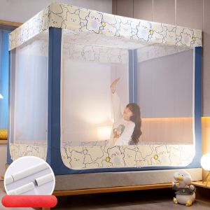 Hjlian Rideaux De Lit A Baldaquin, Maille Haute Densite, Respirante Et Resistante, Pour Chambre D'hotel, Tissu Star Bear, 2 Metres De Haut (Epaississement Et Vernis Au Four) - Neuf