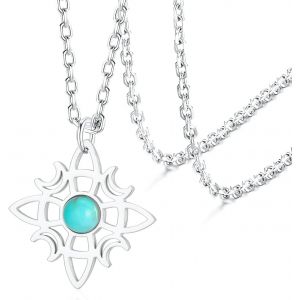 Kal-Sorci&egrave;res Noeud Collier En Acier Inoxydable Magique Sorci&egrave;re Noeud Celtique Noeud Sorcellerie Collier Irlandais Wiccan Pa&iuml;en Bijoux Pour Femmes Adolescents - Neuf