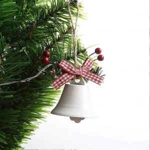 12 pi&egrave;ces clochettes de No&euml;l,ornements d'arbre de No&euml;l,cloche en m&eacute;tal d&eacute;corations de f&ecirc;te de No&euml;l (blanc) - Neuf