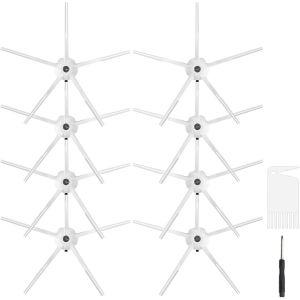 Lot de 8 brosses latérales de Rechange pour Roborock S50/S51/ T65/S6/S6 Pure/S6 MaxV/S7/Q7 Max/S7 MaxV/S7 MaxV Ultra/S7 Pro Ultra/Q revo/S8/S8+/S8 Pro Ultra/Q5 Pro/Q8 Max/Q8 Max+ Aspirateur - Neuf