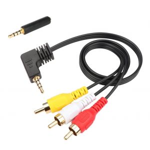 VornixorSarlshop-Cable AV Jack Video, Cable Audio Video 3.5, Auxiliaire Rouge Blanc Jaune 3,5 vers 3RCA, pour Smartphones, Tablettes, Home Cin&eacute;ma, Enceintes, Cha&icirc;ne st&eacute;r&eacute;o, TV (Coude 0.5 m) - Neuf
