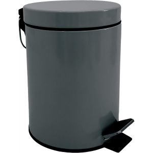 KALANKA-Poubelle à cosmétiques Acier Inoxydable Gris avec Récipient intérieur Amovible Salle de Bains Poubelle à pédale Boîte à ordures u2013 3 litres - Neuf