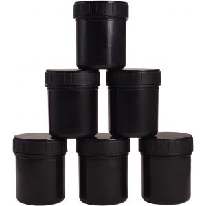 LETNERNY-Pot De Peinture En Plastique, 6 Pcs Noir Vide Pots De Peinture En Plastique Conteneurs De Stockage Avec Couvercle À Visser Pour Les Encres De Revêtements Aliments Et Saveurs Chimiques - Neuf
