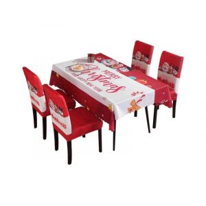 Ensemble De Nappe Et Housse De Chaise De Noël - Style 3 Pour La Décoration De La Salle À Manger - Neuf