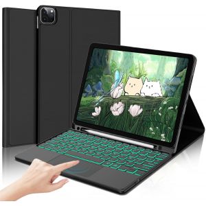 Clavier Pour Ipad Air 11"" 2024/2025 (M2/M3)/ Air 5ème/4ème 10.9"" Avec Pavé Tactile/Rétroéclairé, Coque Clavier Pour Ipad Pro 11"" 4/3/2/1 Gen, Clavier Magnétique Français Azerty, Noir[Z1328] - Neuf