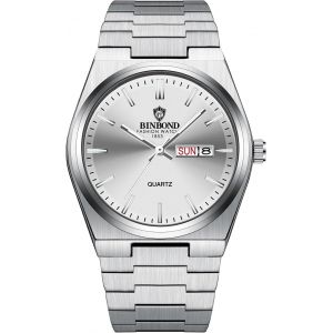 Montre Homme Bracelet D&eacute;tachable: Montre Homme Acier Inoxydable Analogique Quartz 3atm &Eacute;tanche Grand Cadran Style Simple Avec Aiguilles Luminescent Et Calendrier- Cadeau Anniversaire.[J823] - Neuf