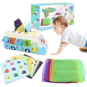 ChenQuanSarl-Jouet De Bo&icirc;te &Agrave; Mouchoirs Pour B&eacute;b&eacute; De 6 &Agrave; 12 Mois, Jouet Sensoriel Pour B&eacute;b&eacute; Bo&icirc;te &Agrave; Mouchoirs Magique En Forme De Bus Jouets Montessori Jouet D'Apprentis Pr&eacute;coce Pour Cadeau Pour B&eacute;b&eacute; - Neuf