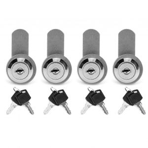 4 Pcs Cam Lock Bo&icirc;te &Agrave; Outils Tiroir Armoire Casier Remplacement Tubulaire avec Cl&eacute;s pour Remorque RV 15mm Dia - Neuf