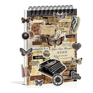 Autocollants Vintage Pour Scrapbooking,50 Feuilles D'autocollants Washi Pr&eacute;d&eacute;coup&eacute;s D - Neuf