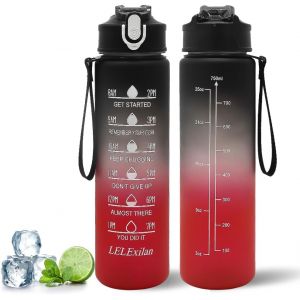 Kalanka-Gourde Motivante Avec Paille 750ml, Bouteille D'eau De Sport, Sans Bpa, Anti-Fuite, Pour Voiture, Ecole, Fitness, Camping - Neuf