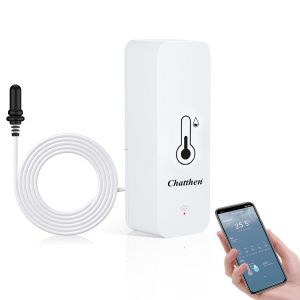 SUBZONAL-Thermometre Int&eacute;rieur Exterieur, Wifi Thermom&egrave;tre Connect&eacute; App Alarme, Exportation de Donn&eacute;es Thermometre Frigo Moniteur, Convient pour Chambre, Aquarium, R&eacute;frig&eacute;rateur, Blanc - Neuf