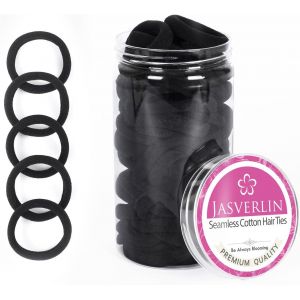 Kalanka-Lot De 100 &Eacute;lastiques &Agrave; Cheveux &Eacute;pais En Coton Sans Couture Pour Femme Et Fille Noir 3,8 Cm - Neuf