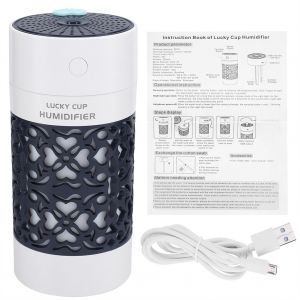 Hjlian Mini Humidificateur D'air Portable Usb En Forme De Tasse Pour Voiture, Purificateur D'air Avec Lumiere Led (Bleu Roi) - Neuf