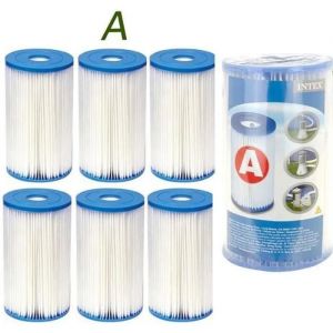Lot de 6 cartouches de filtration Intex pour filtre piscine - Type A - Fibres Dacron - Nettoyage facile - Neuf