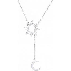 Kal-Collier Avec Pendentif Soleil Et Lune Croissant De Lune Et Étoile Simple Et Tendance Bijoux Cadeaux Pour Femmes Et Hommes - Neuf