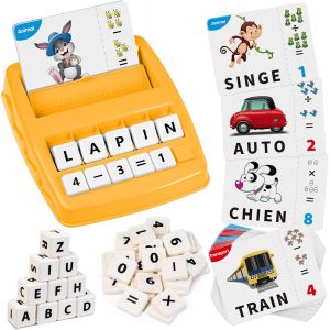 Jeux Educatif 3 4 5 6 7 8 Ans,Cadeau Fille Garcon 3-8 Ans Jouet Enfant 3-6 Ans Gar&ccedil;on Apprendre a Lire Jeux de Societe-Fran&ccedil;aise Lettre Scrabble - Neuf