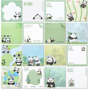 Asfasfq-Lot De 4 Blocs De Notes Autocollants De 16 Styles De Panda, 320 Feuilles De Papier Kawaii Avec Motif Panda Et Ours De Dessin Animé - Bloc-Notes Pour Écriture, Notes, Notes, Papeterie, Cadeau - Neuf